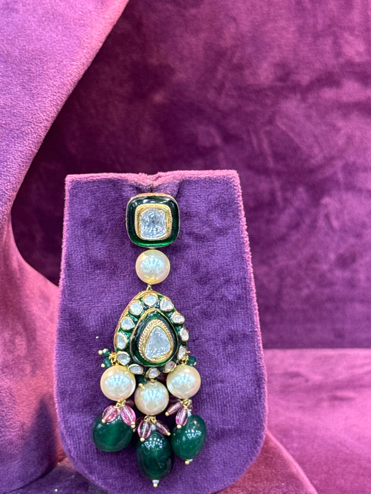 Traditional Royal Gold Polki Earrings, Ideal Bridal Accessory for Weddings by SP Jewellers