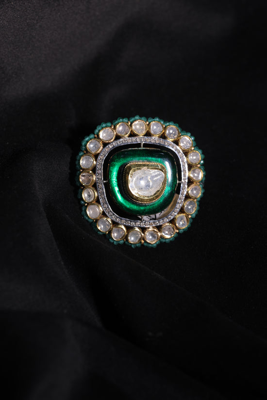 Cushion Cut Polki Diamond Ring