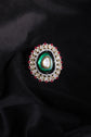 Polki Emerald Halo Ring