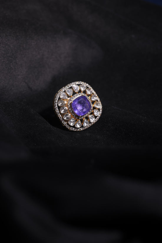 Celeste Tanzanite Halo Ring