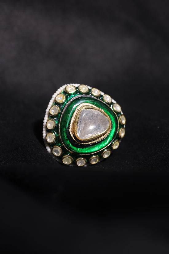 Emerald Radiance Polki Ring