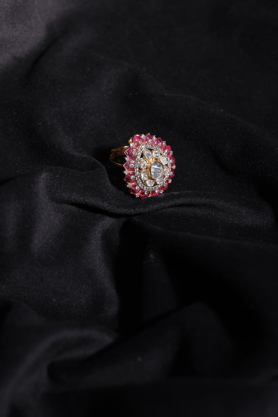 Ruby Bloom Polki Ring