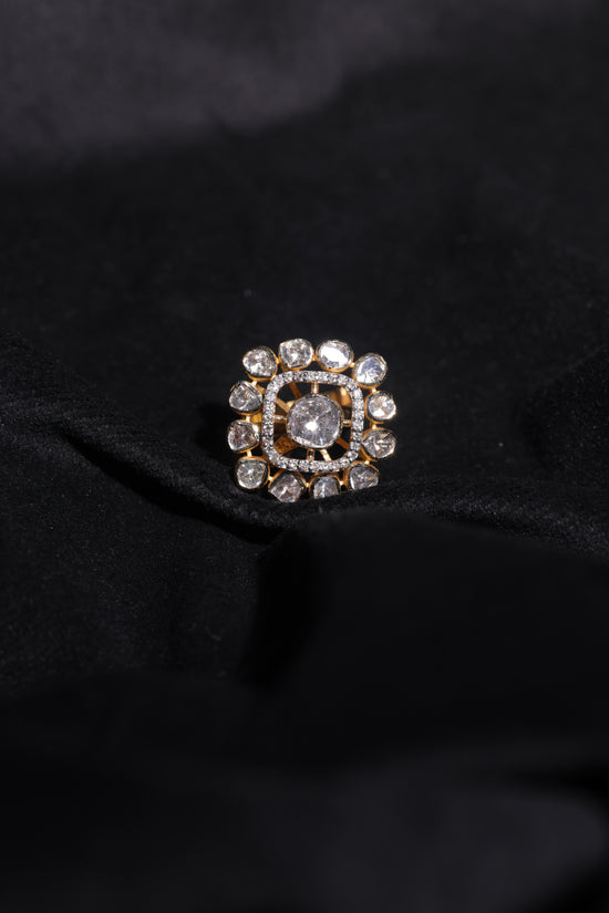 Ziva Polki Square Ring