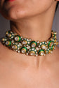 Green Enamel Polki Choker-Bracelet