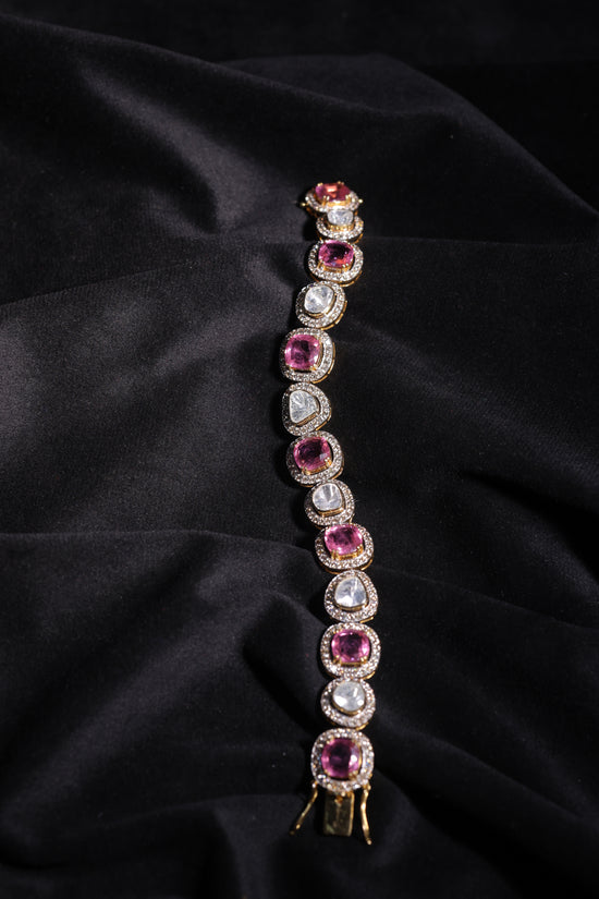 Ruby Radiance Halo Bracelet