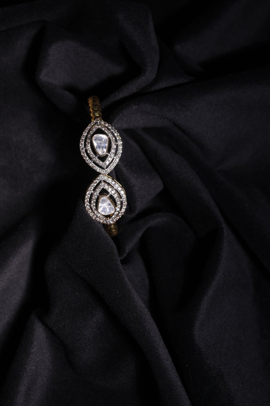 Antique Leaf Polki Bangle Bracelet