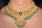 Polki and Emerald Crescent Pendant Necklace