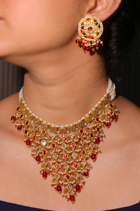 Royal Red Polki Bridal Set
