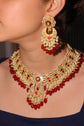 Bridal Polki & Ruby Bead Set