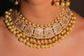 Floral Enamel Necklace Set with Pearl Detailing