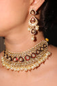 Regal Pearl and Polki Choker Necklace