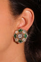 Green Diamond Stud Earrings