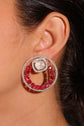 Diamond On Diamond Circular Earrings