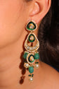 Emerald Grace Crescent Earrings