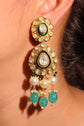 Green Enamel Polki Earrings