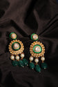 Green Enamel Polki Earrings