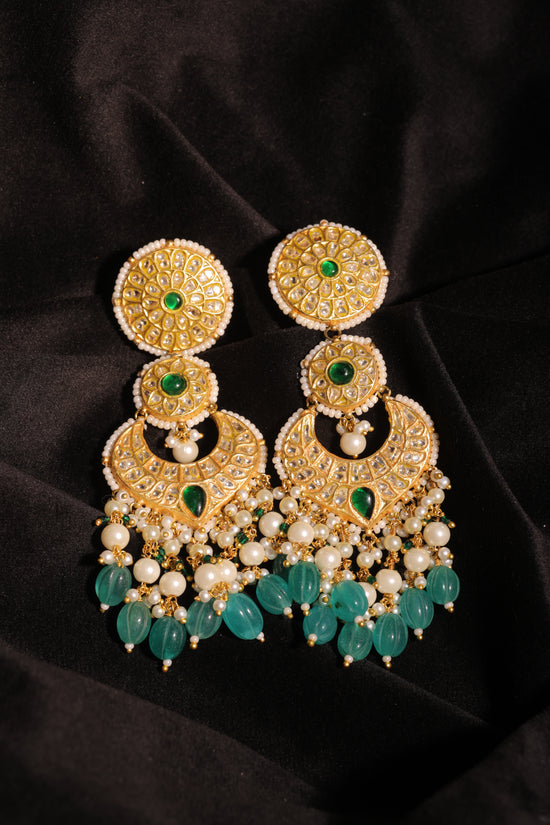 Green Layered Earrings