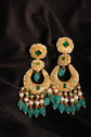 Emerald Chandelier Crescent Earrings
