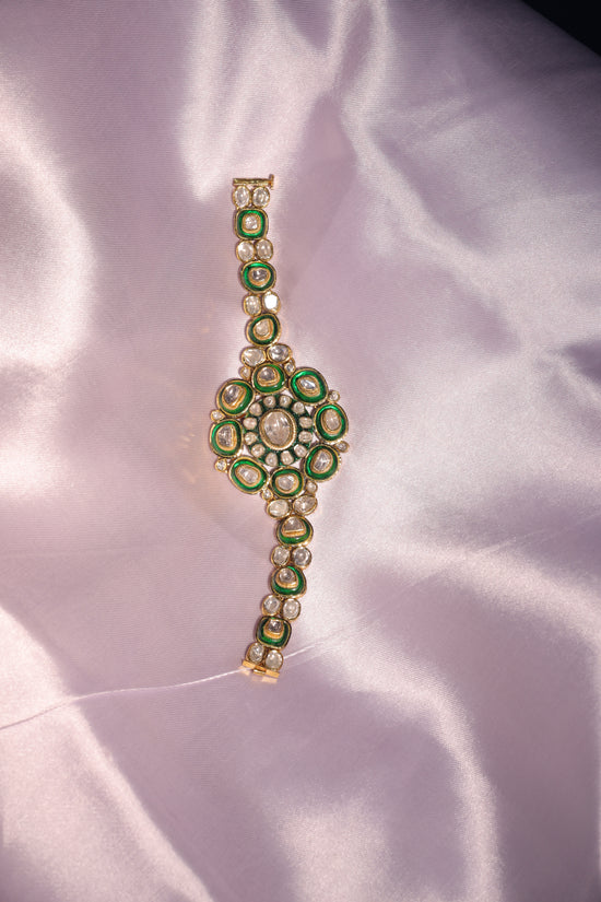 Emerald Radiance Kundan Bracelet-Necklace
