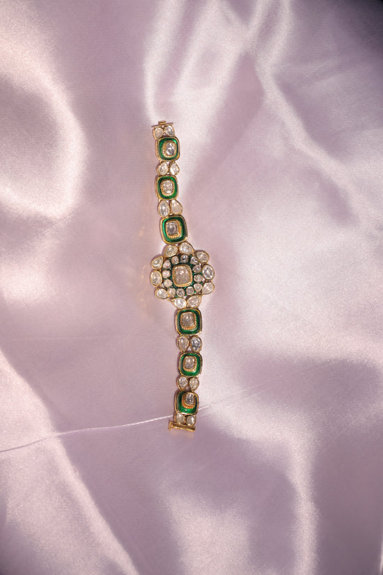 Antique Polki Diamond Bhujbandh Necklace-Bracelet