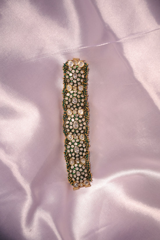 Rajasthani Polki Pearl Cuff Bracelet