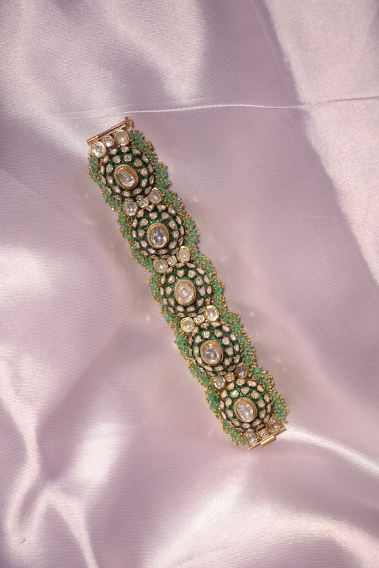 Floral Polki & Emerald Bracelet/Choker