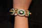 Polki Bracelet with Green Enamel