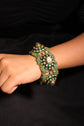 Floral Polki & Emerald Bracelet/Choker