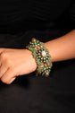 Emerald Dome Polki Hathphool Bracelet
