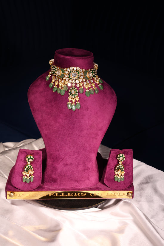 Emerald Drop Statement Necklace