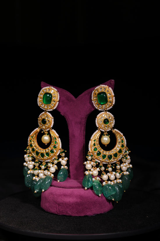 Royal Mehra Green Tassel Earrings