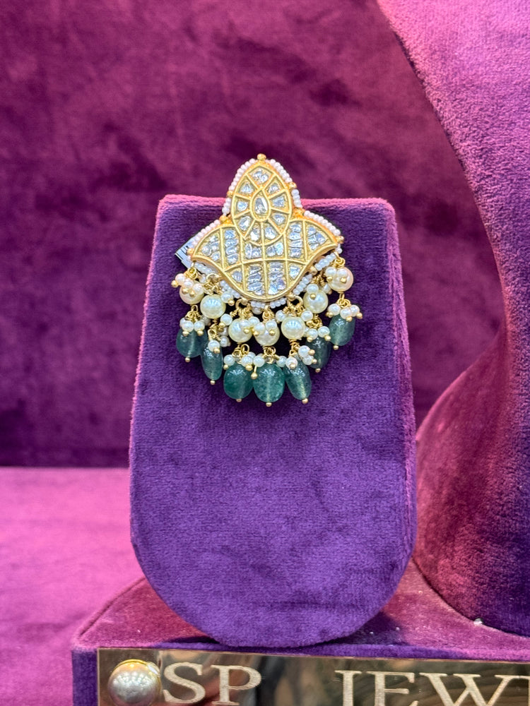 Traditional Polki Earrings with Floral Motifs, Elegant Bridal Jewelry by SP Jewellers