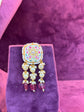 Pink and White Floral Pendant Necklace Set
