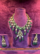 Green Enamel and Polki Traditional Necklace Set