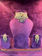 Multi-Strand Choker Set with Colorful Pendant