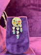 Multi-Strand Choker Set with Colorful Pendant