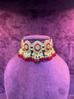 Red Gem Geometric Choker Necklace Set