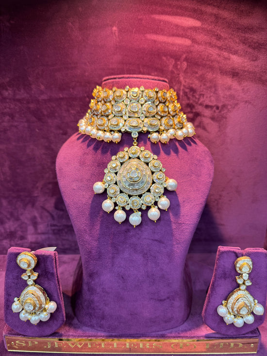 Heritage Pearl Polki Choker Set