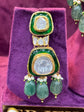 Meenakari Polki Emerald Cascade Set