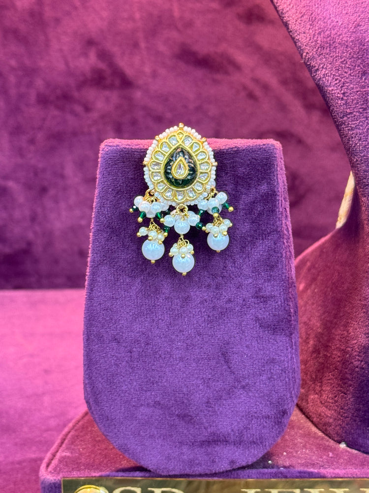 Statement Bridal Polki Earrings with Matching Necklace Set, Premium Design by SP Jewellers