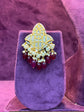 Exquisite Polki Gold Earrings with Emerald Accents for Wedding Functions by SP Jewellers