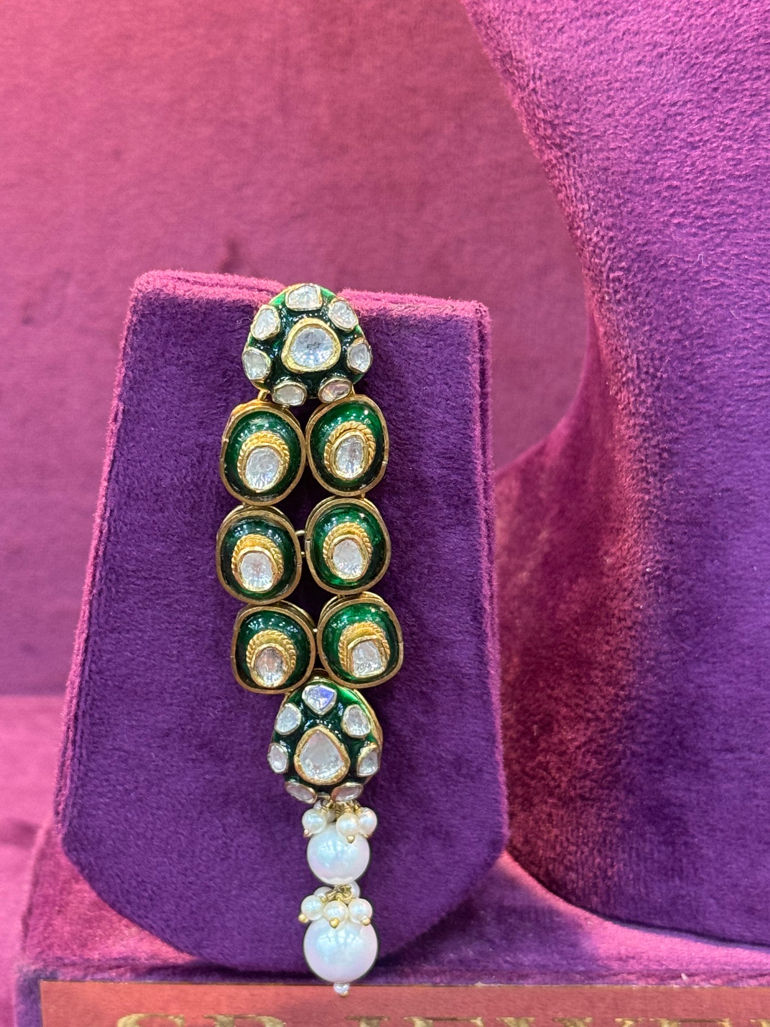 Luxury Polki Earrings with Royal Gold Finish, Perfect Bridal Wedding Jewelry by SP Jewellers
