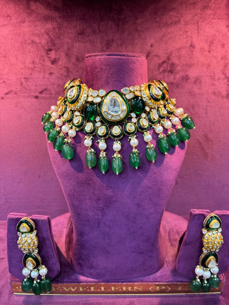 Premium Handcrafted Polki Necklace for Bride, Luxurious Indian Wedding Jewelry by SP Jewellers