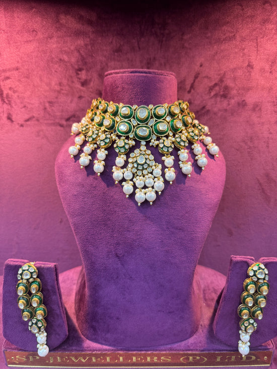Traditional Gold Polki Necklace, Perfect Bridal Accessory for Indian Weddings by SP Jewellers
