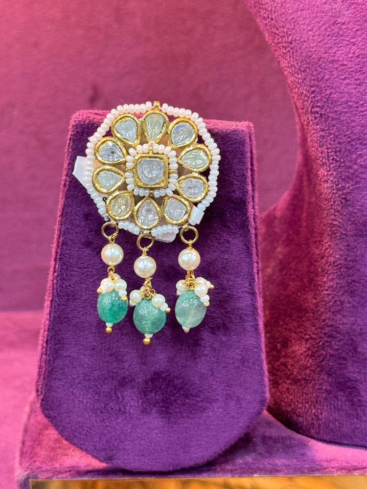 Premium Bridal Polki Earrings, Intricate Gold Design for Weddings and Festivals by SP Jewellers