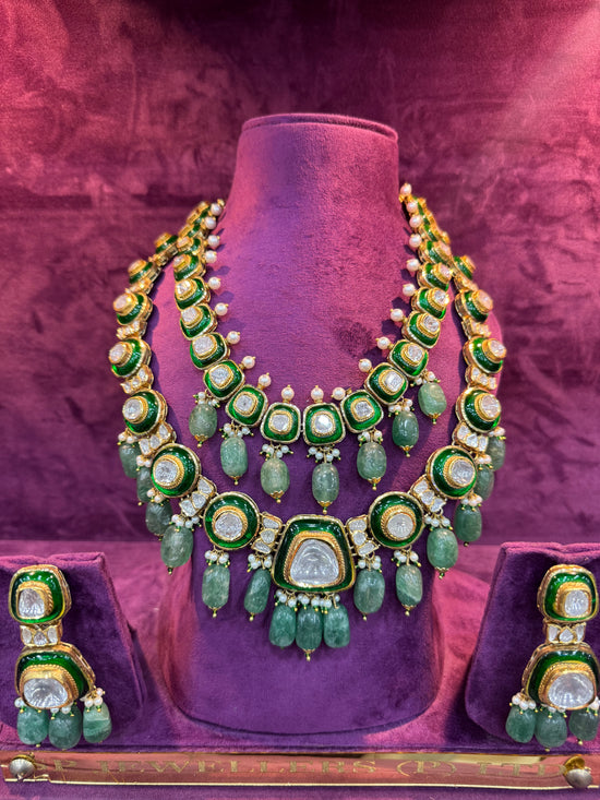 Royal gold polki necklace set for bride wedding collection by SP Jewellers