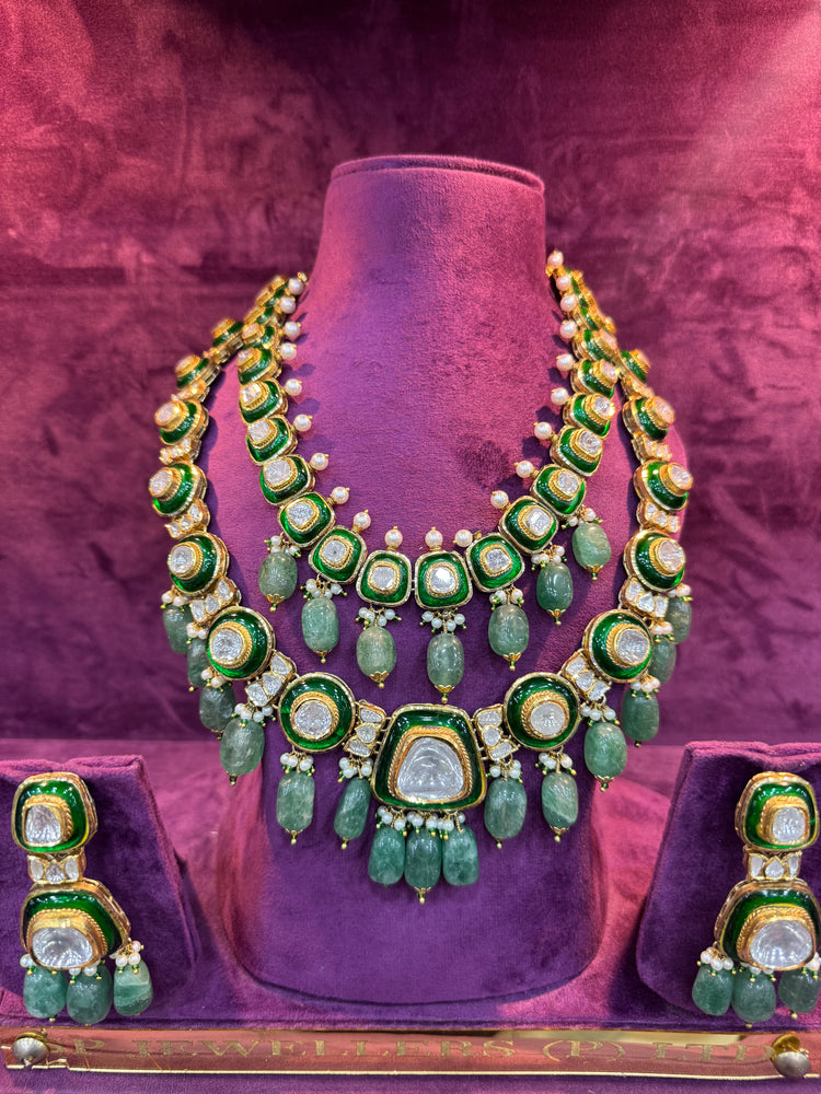 Royal gold polki necklace set for bride wedding collection by SP Jewellers