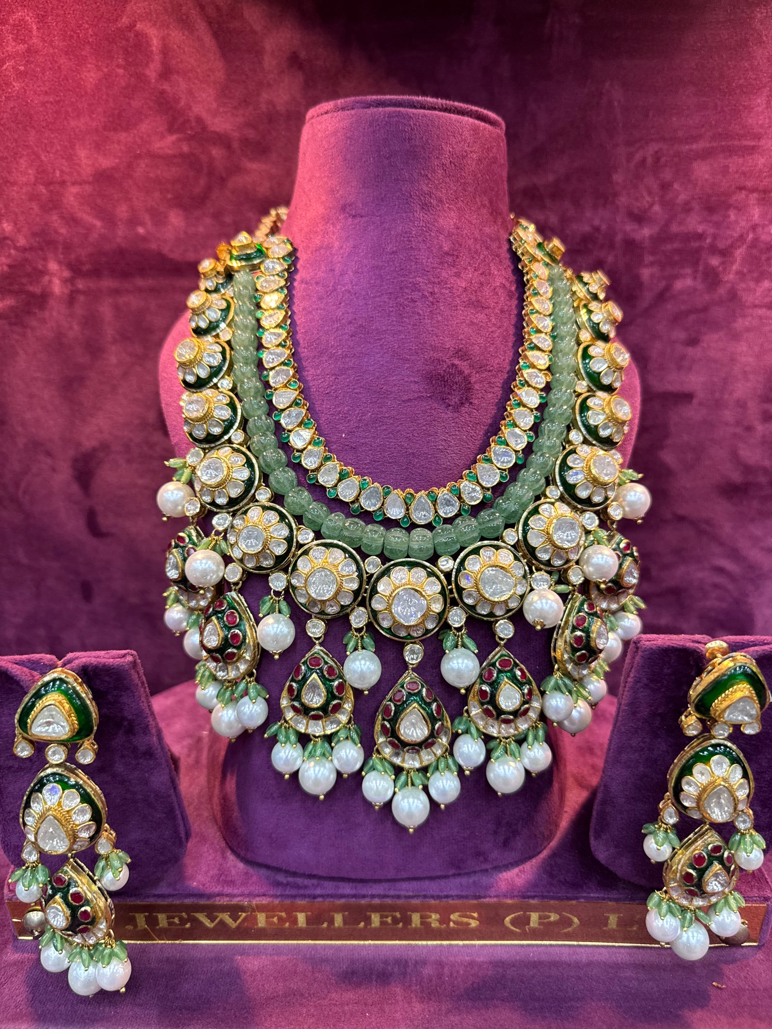 royal polki necklace set gold with polki for bride and wedding collection by SP Jewellers