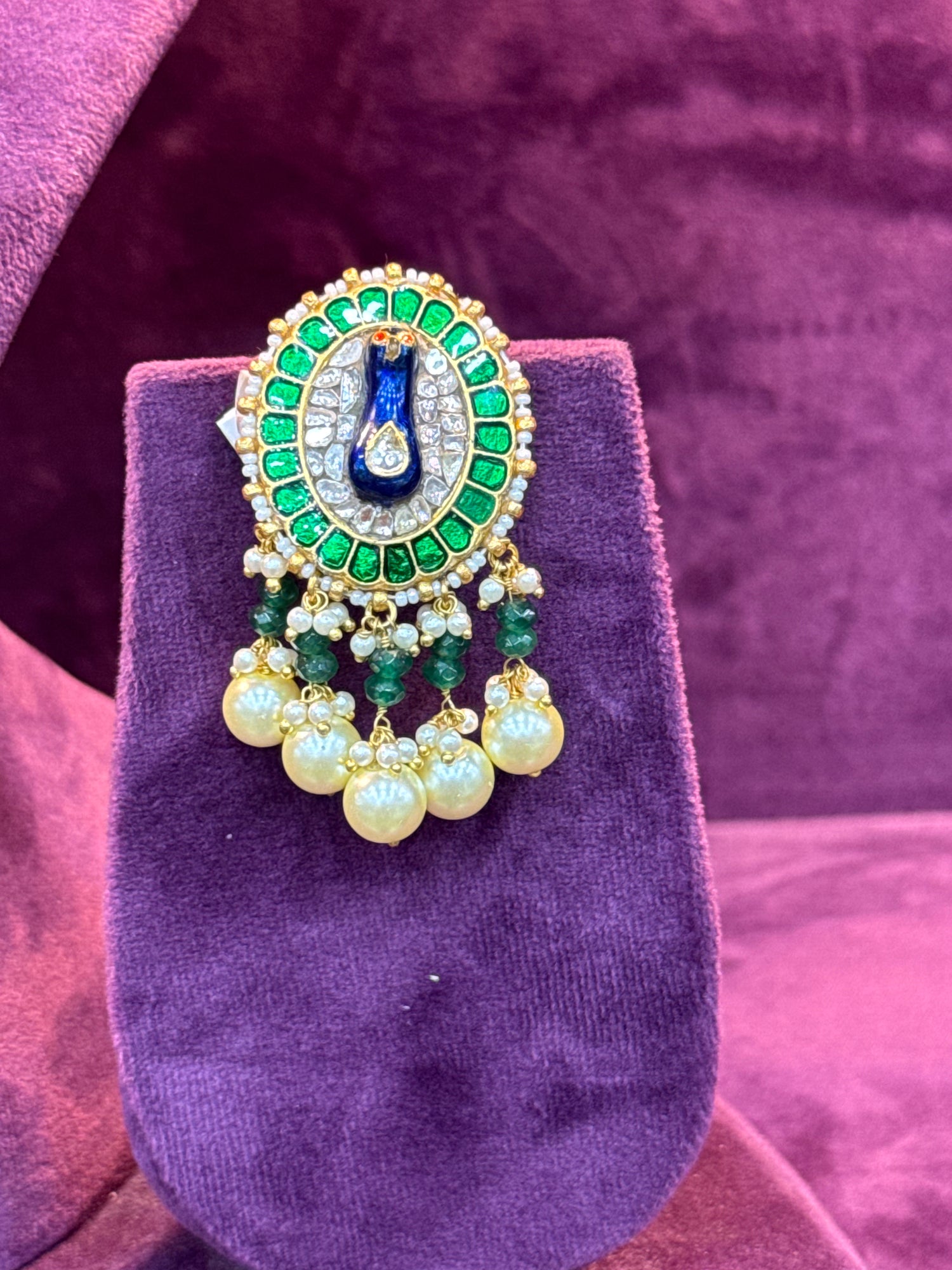 Traditional Polki Earrings with Floral Motifs, Elegant Bridal Jewelry by SP Jewellers