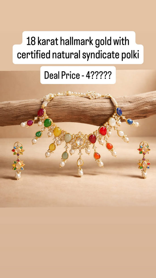 Navratna Royal Polki Necklace Set